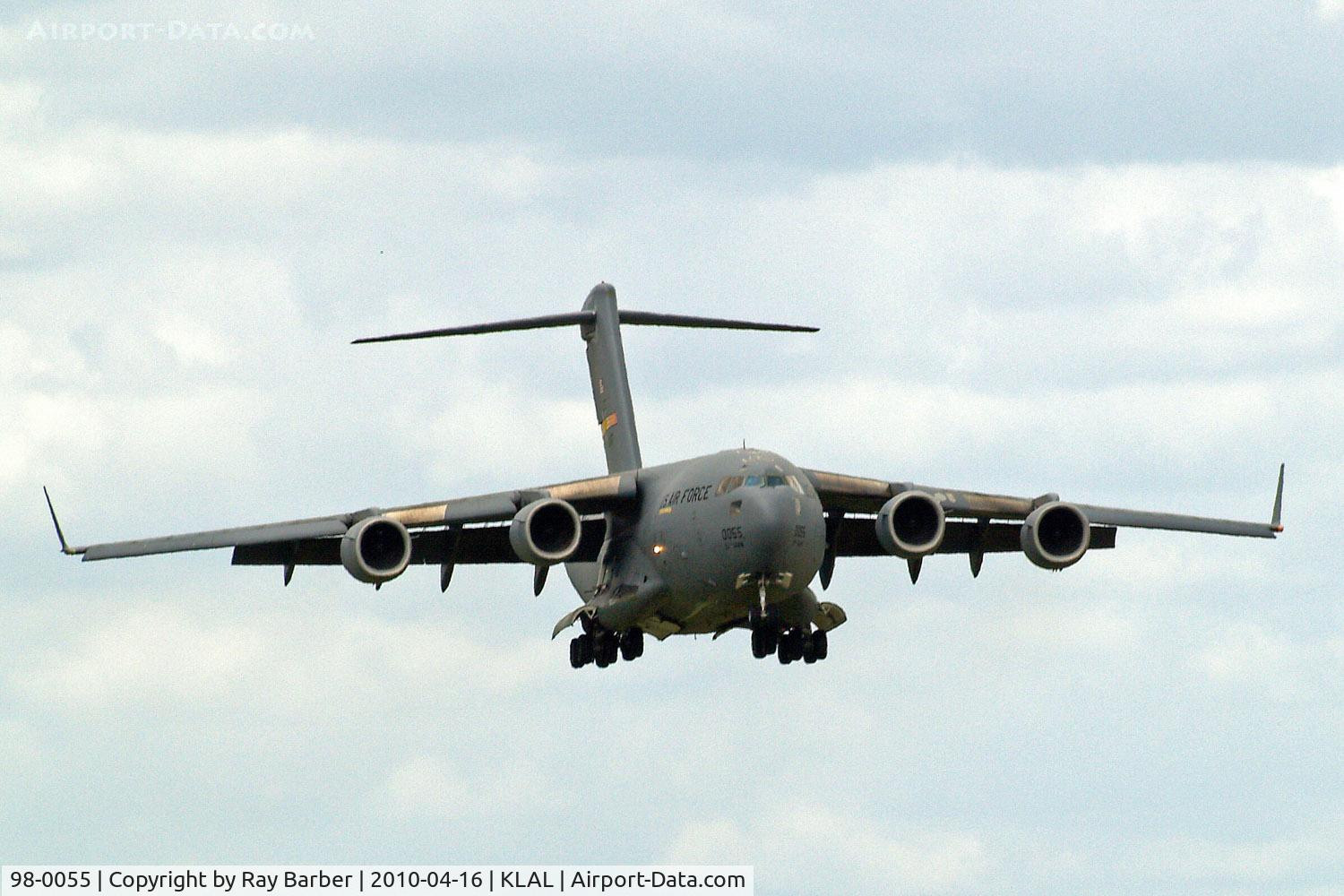 98-0055, 1998 Boeing C-17A Globemaster III C/N F-58/P-55, McDonnell-Douglas C-17A Globemaster III [P-55] (United States Air Force) Lakeland-Linder~N 16/04/2010