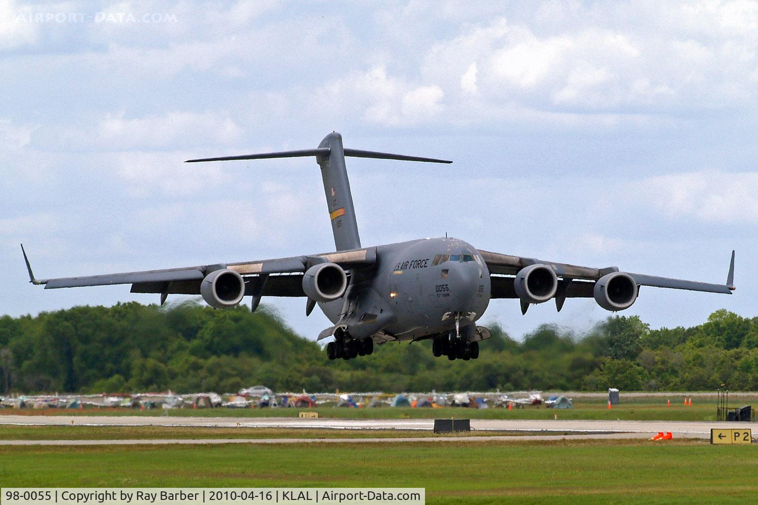 98-0055, 1998 Boeing C-17A Globemaster III C/N F-58/P-55, McDonnell-Douglas C-17A Globemaster III [P-55] (United States Air Force) Lakeland-Linder~N 16/04/2010