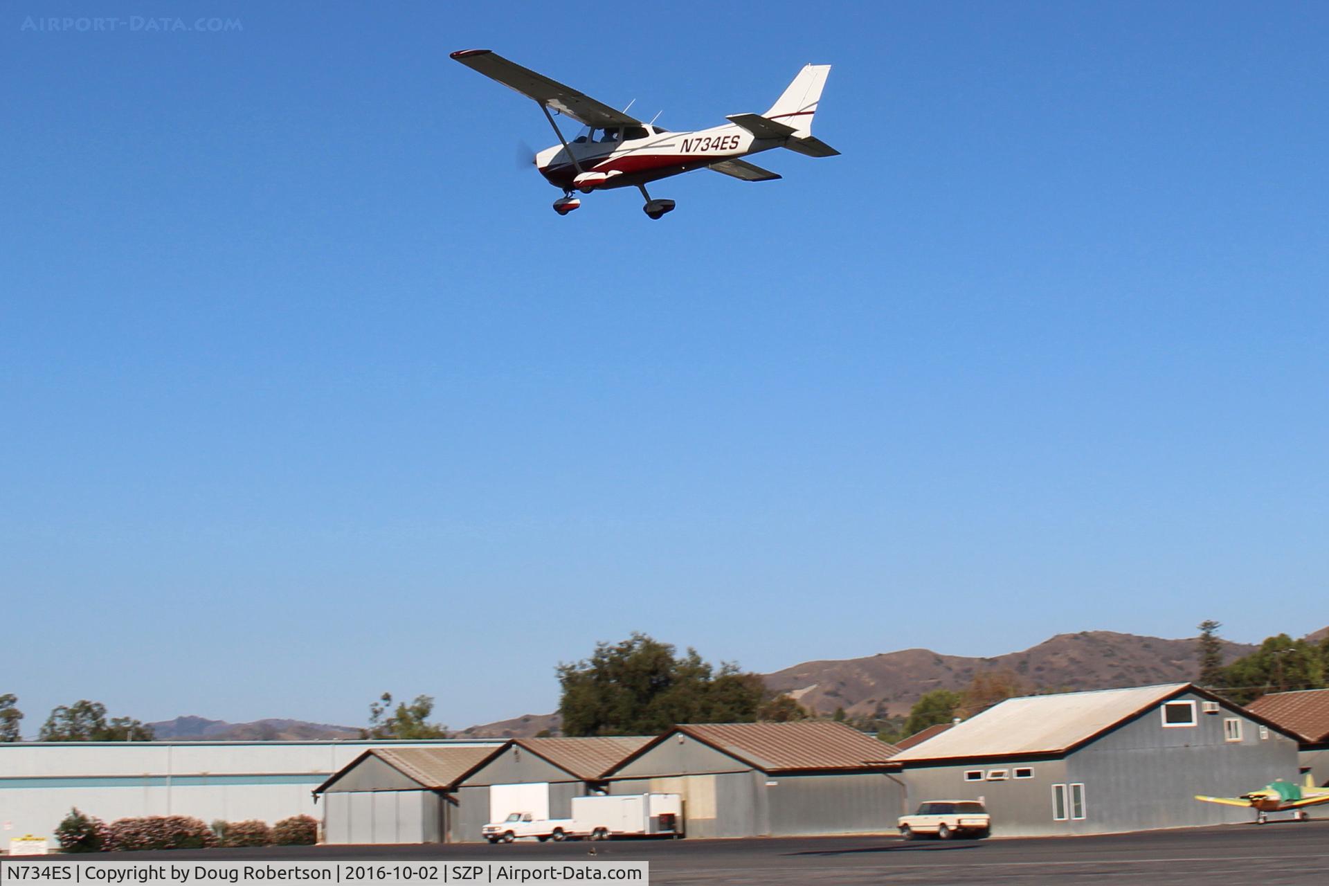 N734ES, Cessna 172N C/N 17268802, 1977 Cessna 172N SKYHAWK, Lycoming O-320-H2AD 160 Hp, takeoff climb Rwy 22