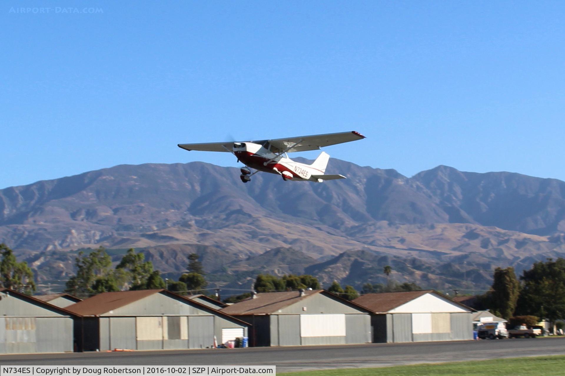 N734ES, Cessna 172N C/N 17268802, 1977 Cessna 172N SKYHAWK, Lycoming O-320-H2AD 160 Hp, takeoff climb Rwy 22