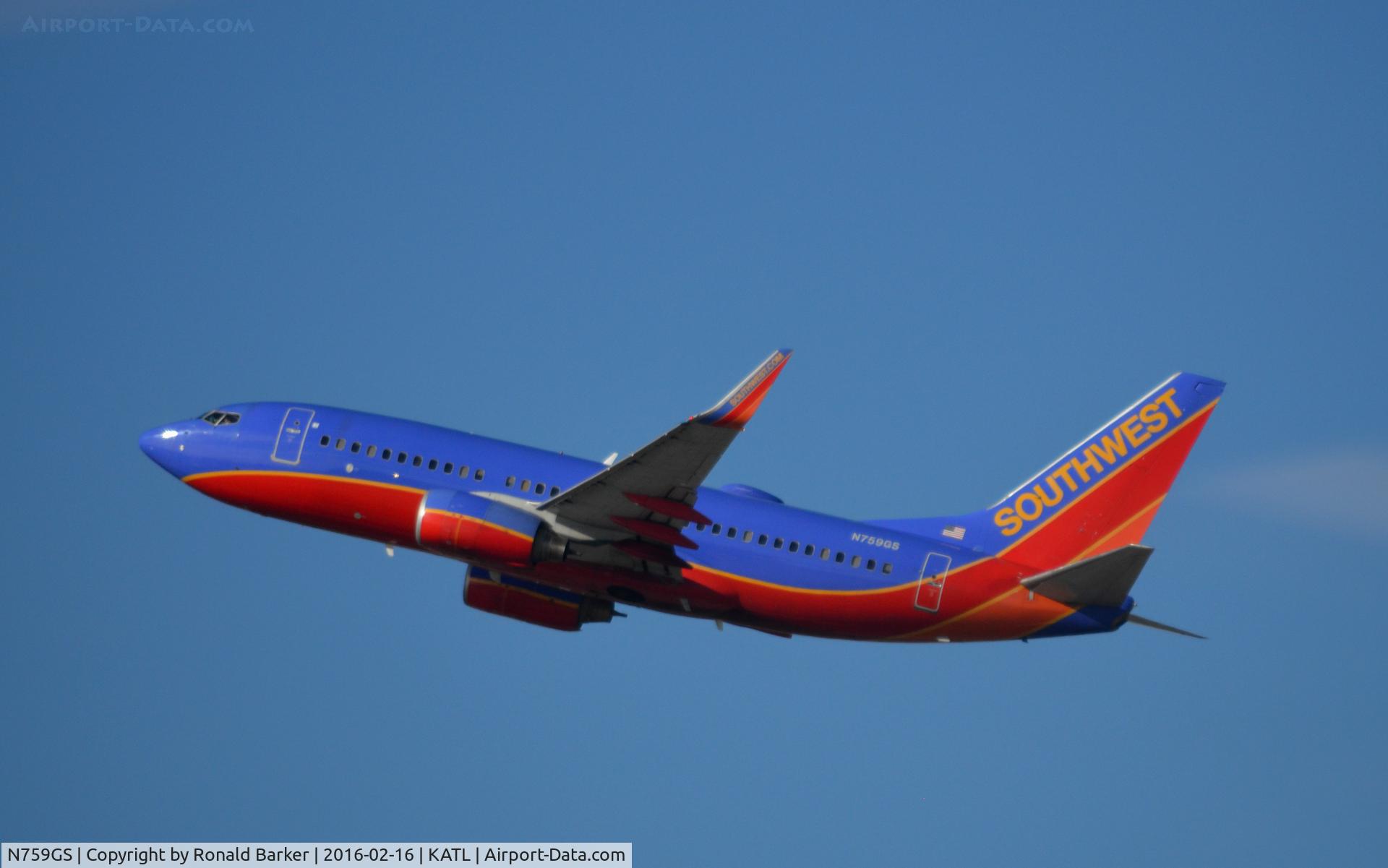 N759GS, 1999 Boeing 737-7H4 C/N 30544, Takeoff Atlanta