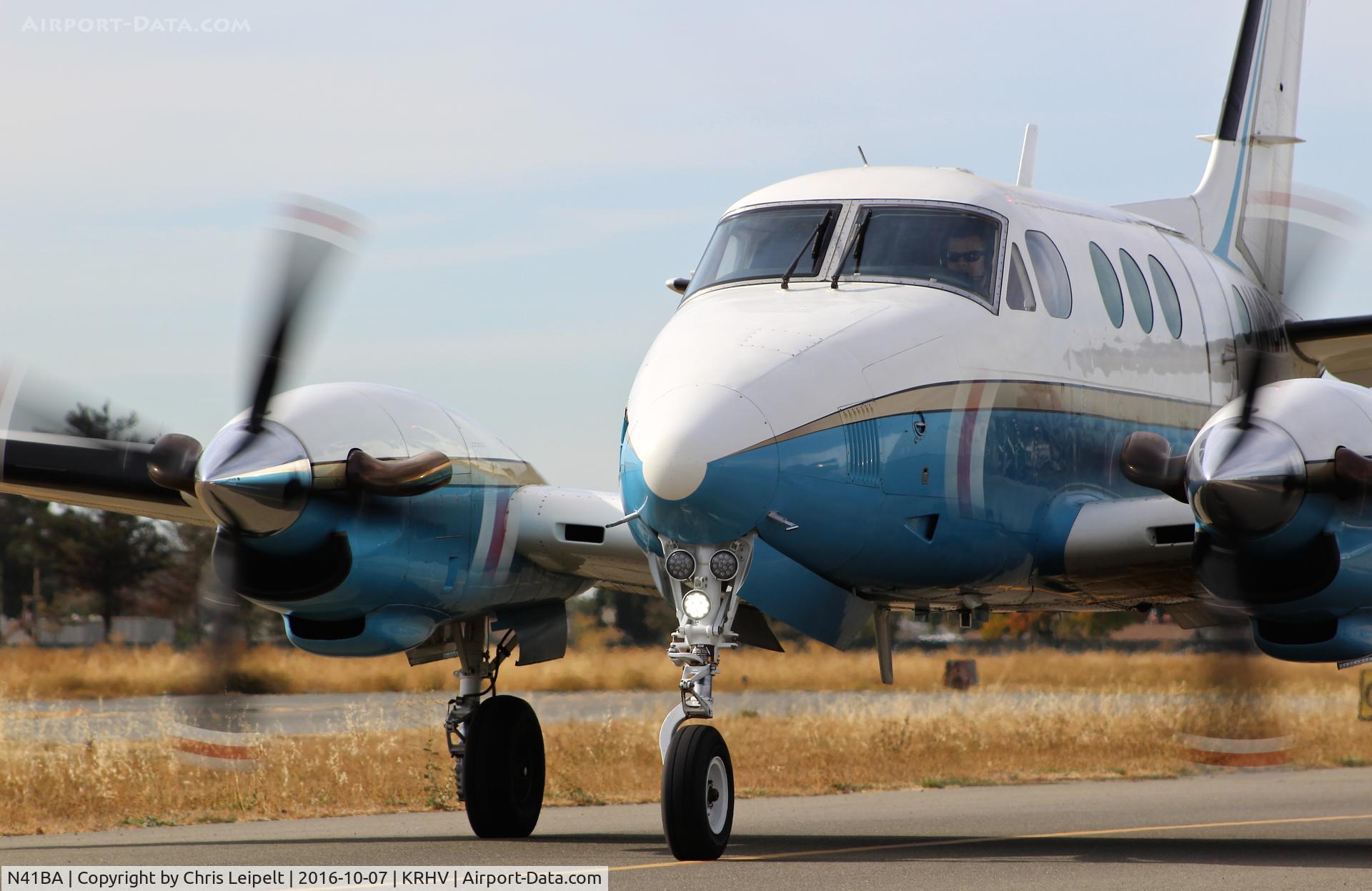 N41BA, 1980 Beechcraft King Air C90 C/N LJ-912, ST Jon Aircraft LLC (Lemoore, CA) 1980 Beechcraft King Air C90 taxing out for departure back to home base of KFAT at Reid Hillview Airport, San Jose, CA.