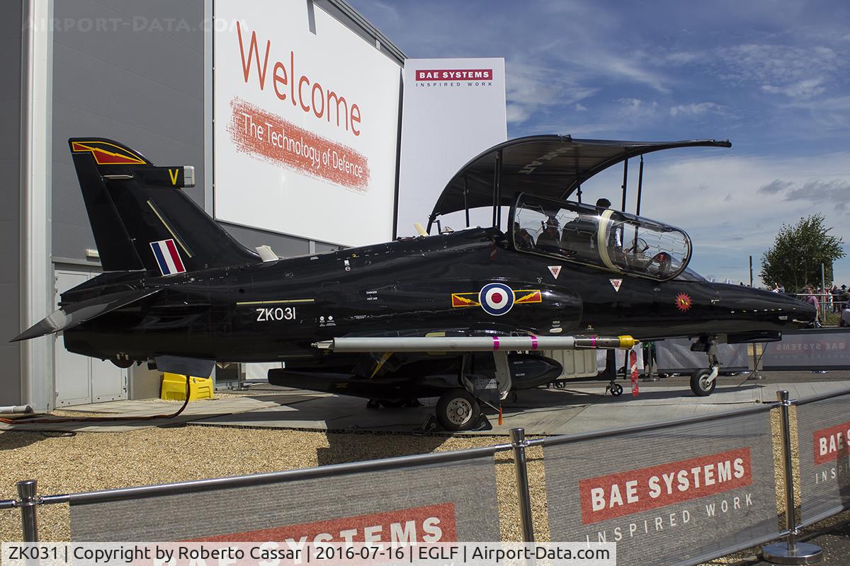 ZK031, 2009 British Aerospace Hawk T2 C/N RT022/1260, Farnborough International Airshow 2016