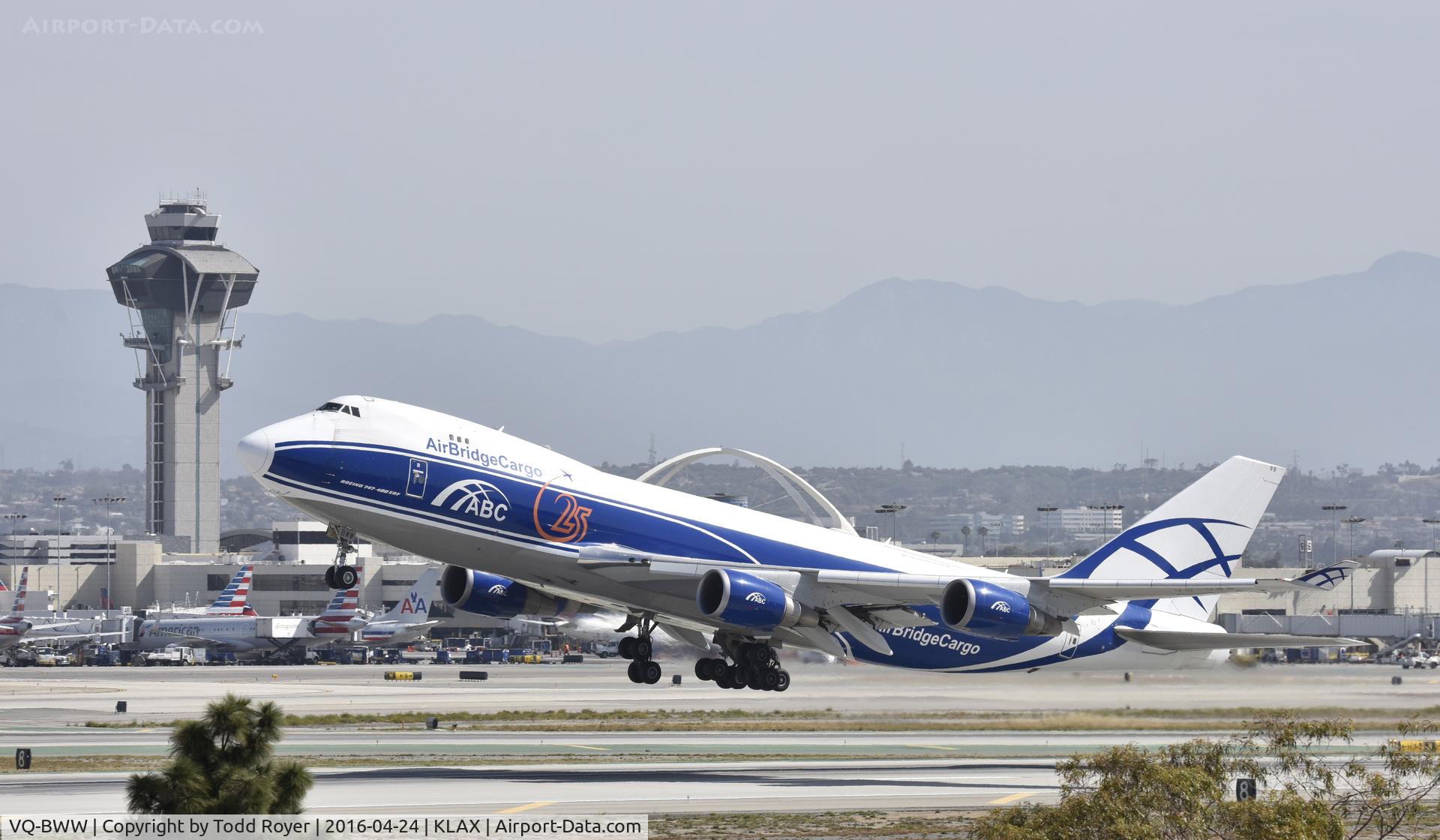 VQ-BWW, 2008 Boeing 747-428F/ER/SCD C/N 35233, Departing LAX