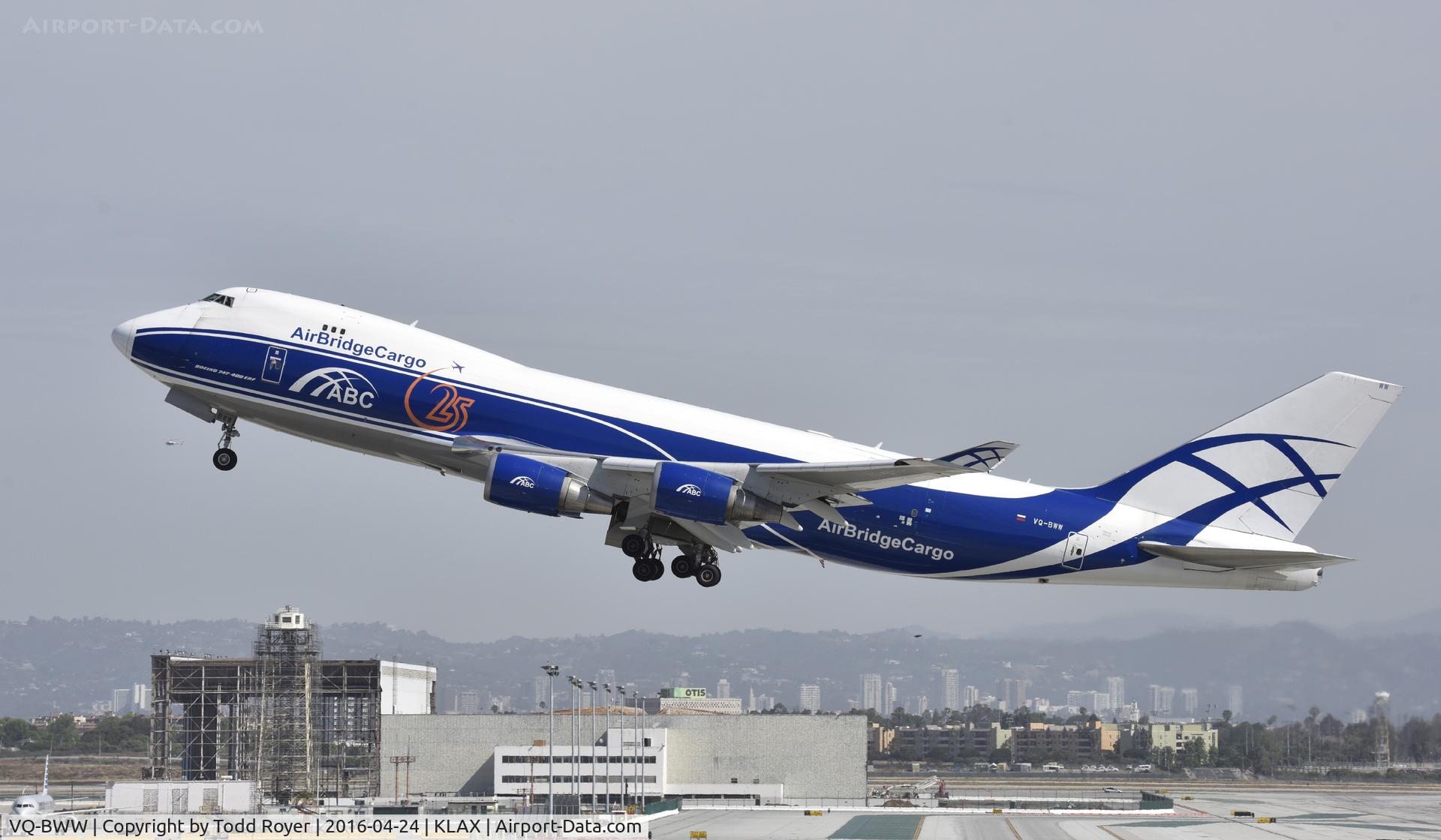 VQ-BWW, 2008 Boeing 747-428F/ER/SCD C/N 35233, Departing LAX