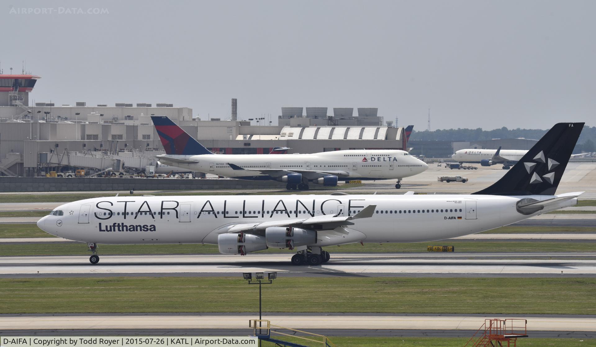 D-AIFA, 2000 Airbus A340-313X C/N 352, Arriving at Atlanta