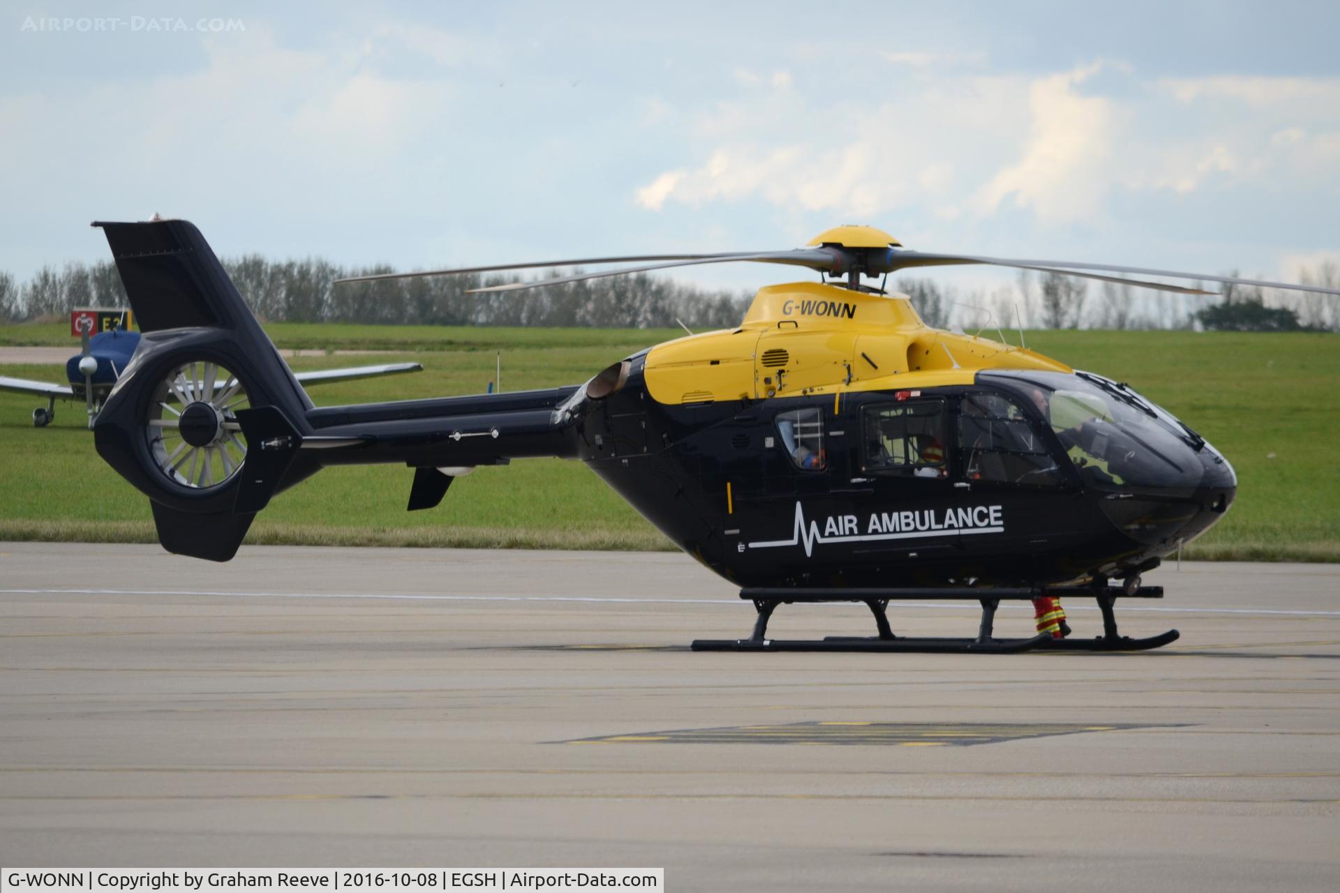 G-WONN, 2007 Eurocopter EC-135T-2+ C/N 0597, Parked at Norwich.