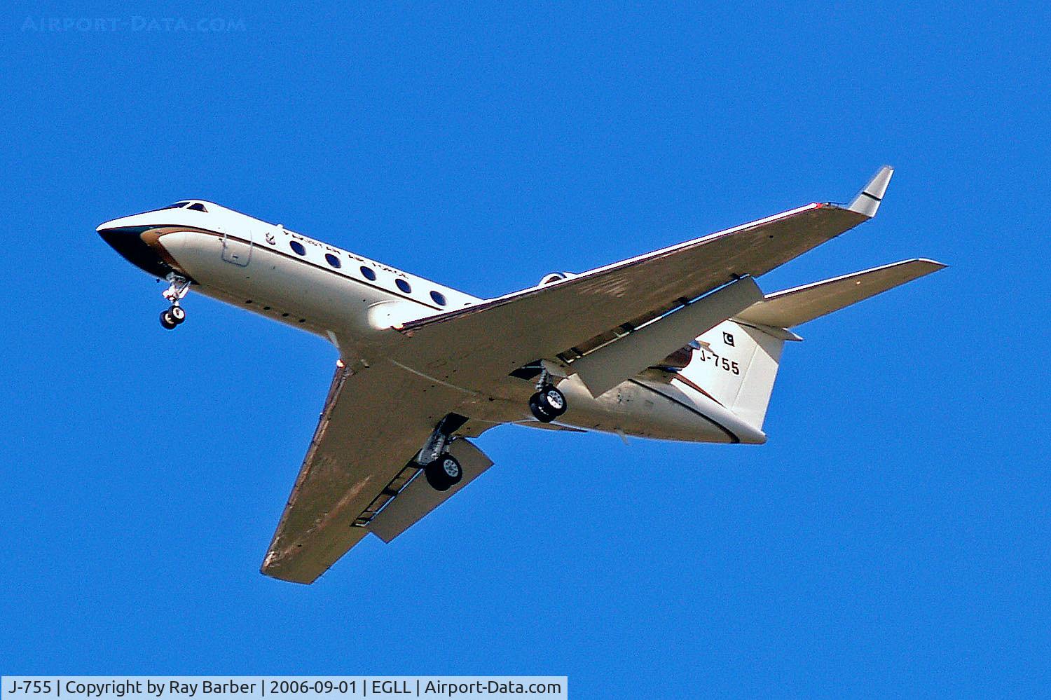 J-755, 1997 Gulfstream Aerospace G-IV C/N 1325, Gulfstream G4SP [1325] (Pakistan Air Force) Home~G 01/09/2006. On approach 27R.