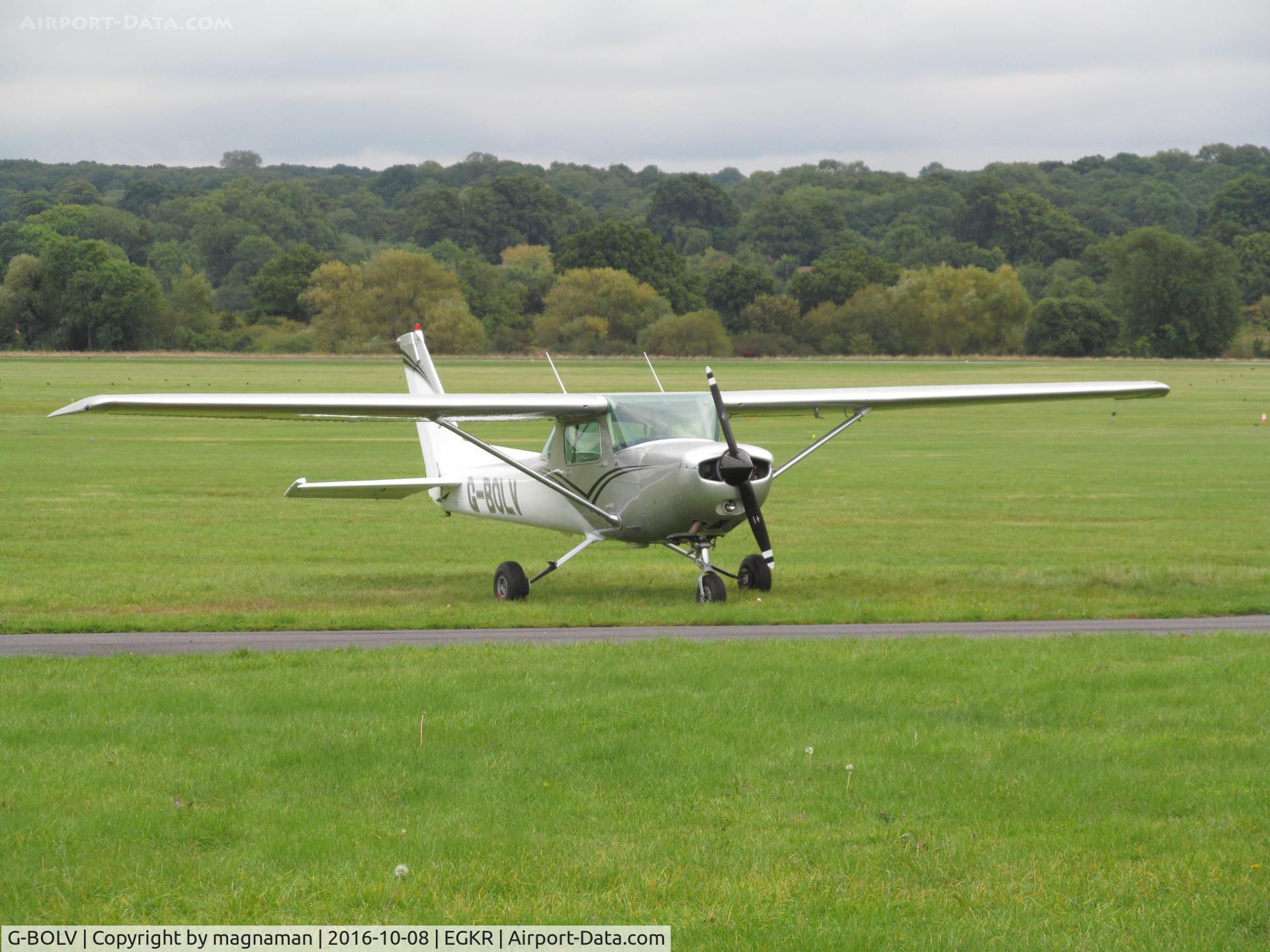 G-BOLV, 1977 Cessna 152 C/N 152-80492, at redhill - pretty airfiled