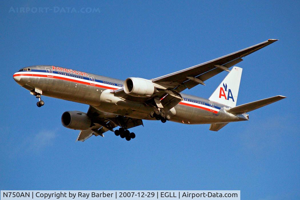 N750AN, 2001 Boeing 777-223 C/N 30259, Boeing 777-223ER [30259] (American Airlines) Home~G 29/12/2007. On approach 27R.