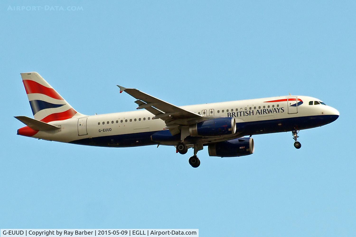 G-EUUD, 2002 Airbus A320-232 C/N 1760, Airbus A320-232 [1760] (British Airways) Home~G 09/05/2015. On approach 27L.
