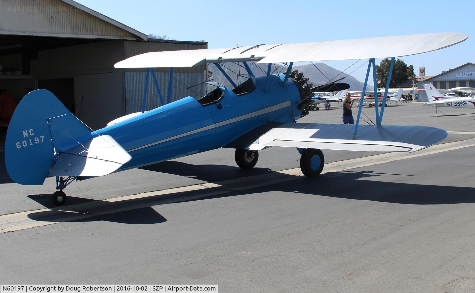 N60197, 1942 Boeing A75 C/N 75-3527, 1942 Boeing Stearman A75, P&W R-985 Wasp Jr. 450 Hp radial upgrade, Restricted class