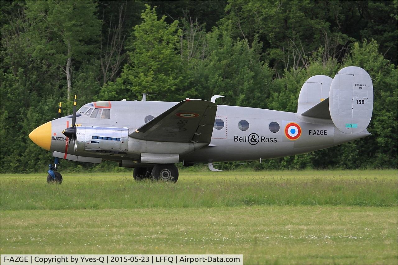F-AZGE, 1951 Dassault MD-312 Flamant C/N 158, Dassault MD-312 Flamant, Landing, La Ferté-Alais airfield (LFFQ) Airshow 2015