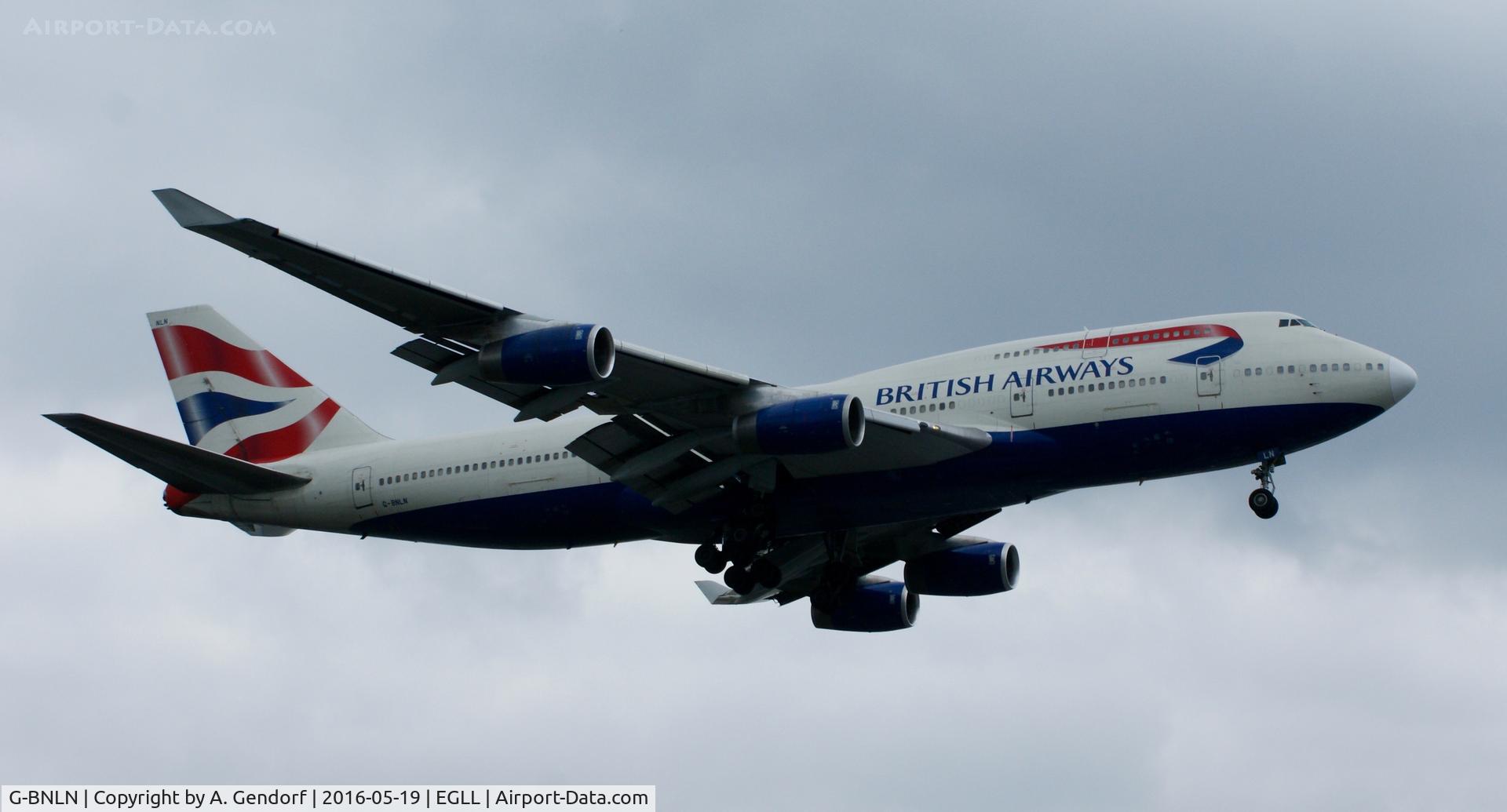 G-BNLN, 1990 Boeing 747-436 C/N 24056, British Airways, is here landing at London Heathrow(EGLL)