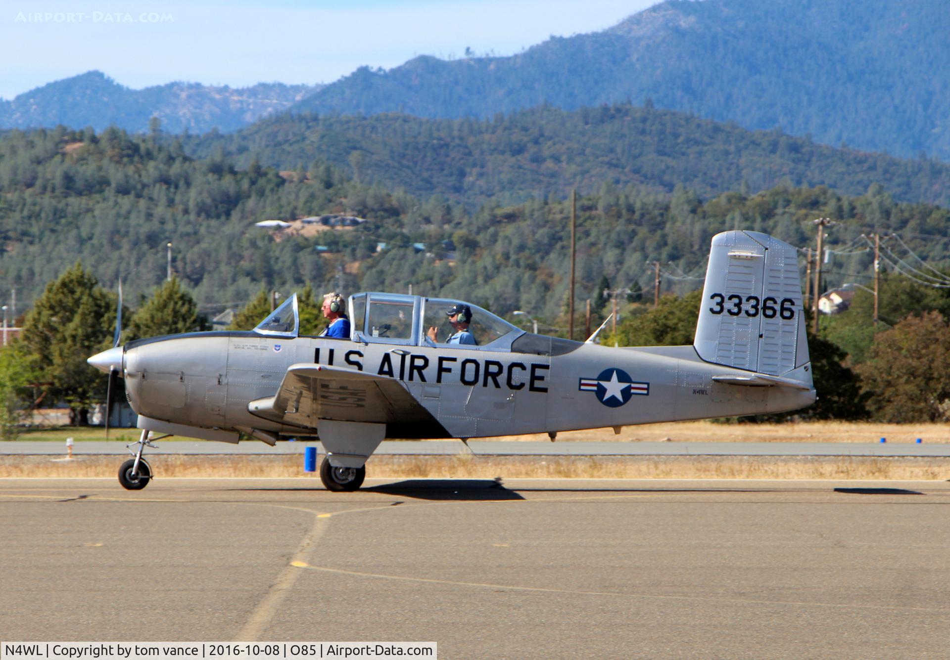 N4WL, Beech T-34A (A45) Mentor Mentor C/N G-127, T-34A at Benton Airpark during the 1st Annual Northern California Military History Show on Oct 8th, 2016.
