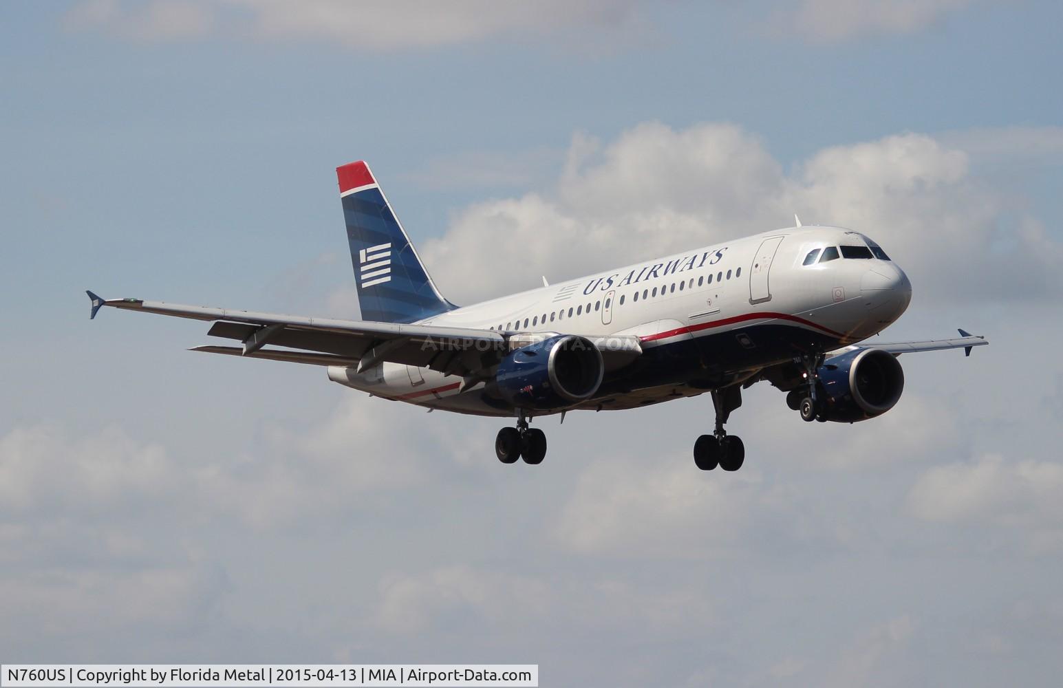N760US, 2000 Airbus A319-112 C/N 1354, USAirways