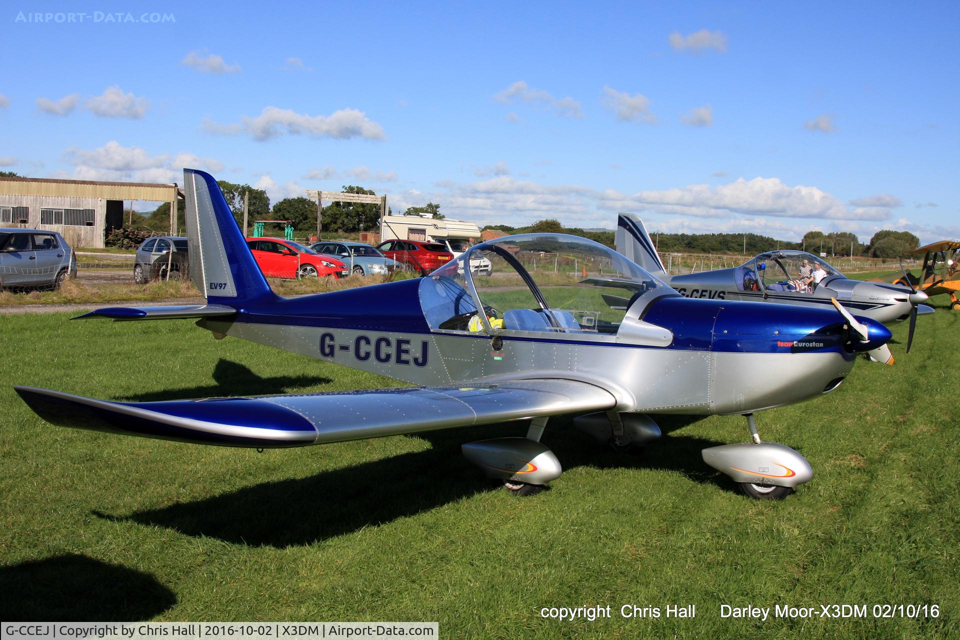G-CCEJ, 2003 Aerotechnik EV-97 Eurostar C/N PFA 315-14011, at Darley Moor Airfield