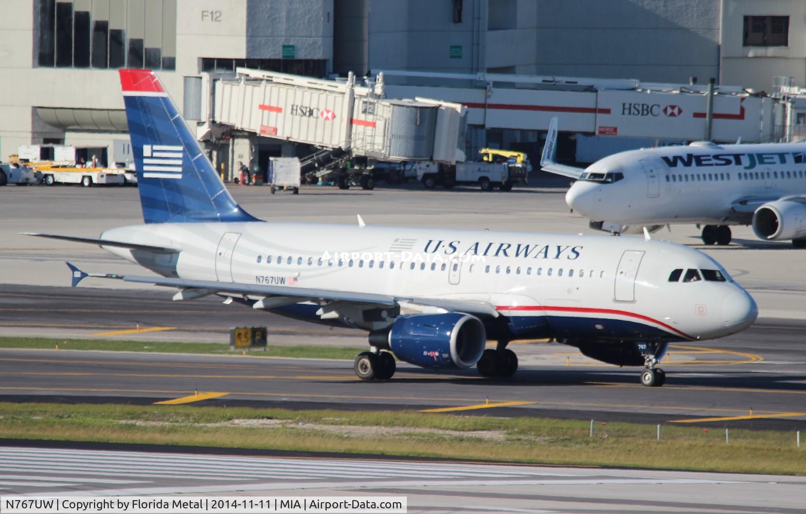 N767UW, 2000 Airbus A319-112 C/N 1382, USAirways