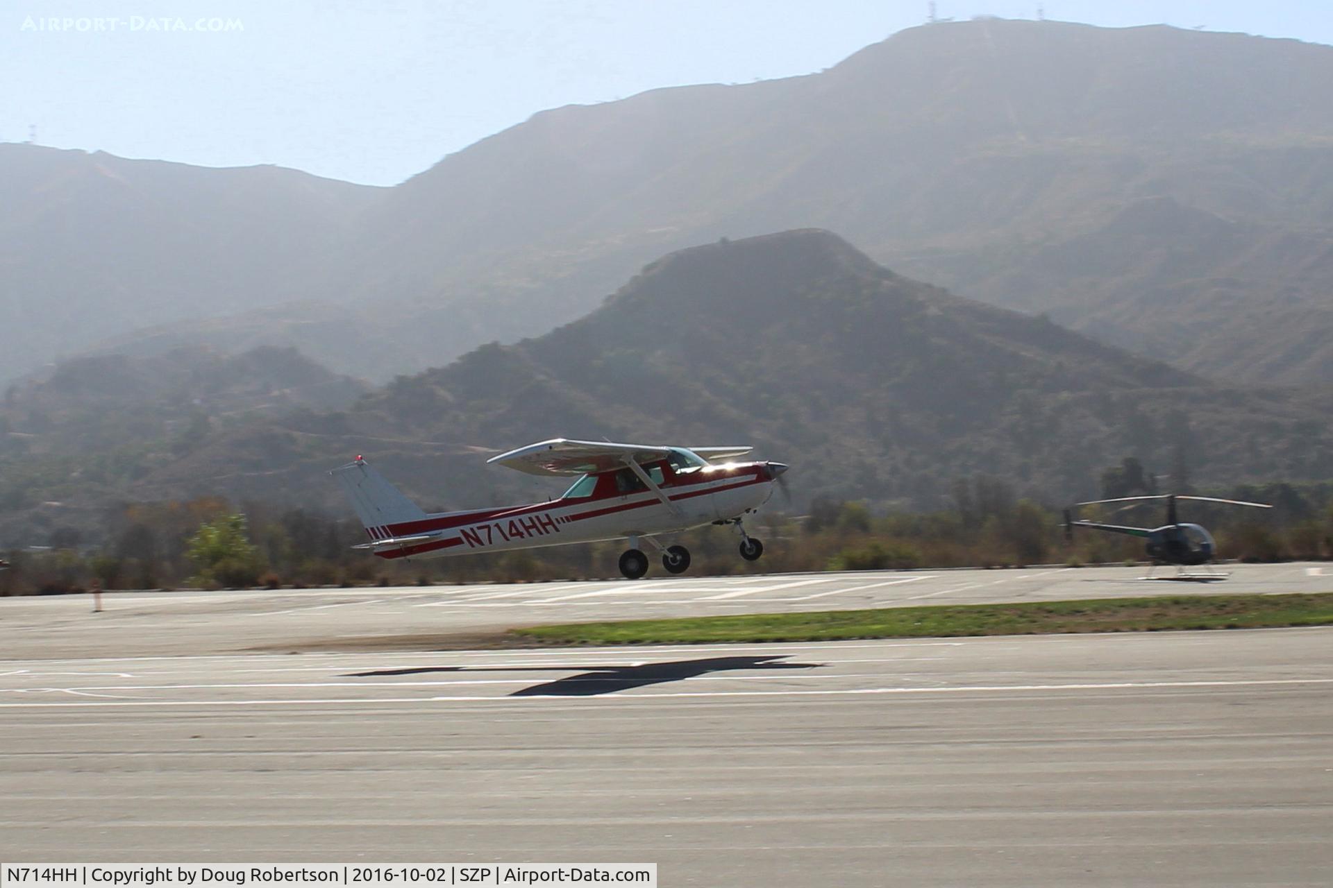 N714HH, 1977 Cessna 150M C/N 15079185, 1977 Cessna 150M, Continental O-200 100 Hp, takeoff climb Rwy 22