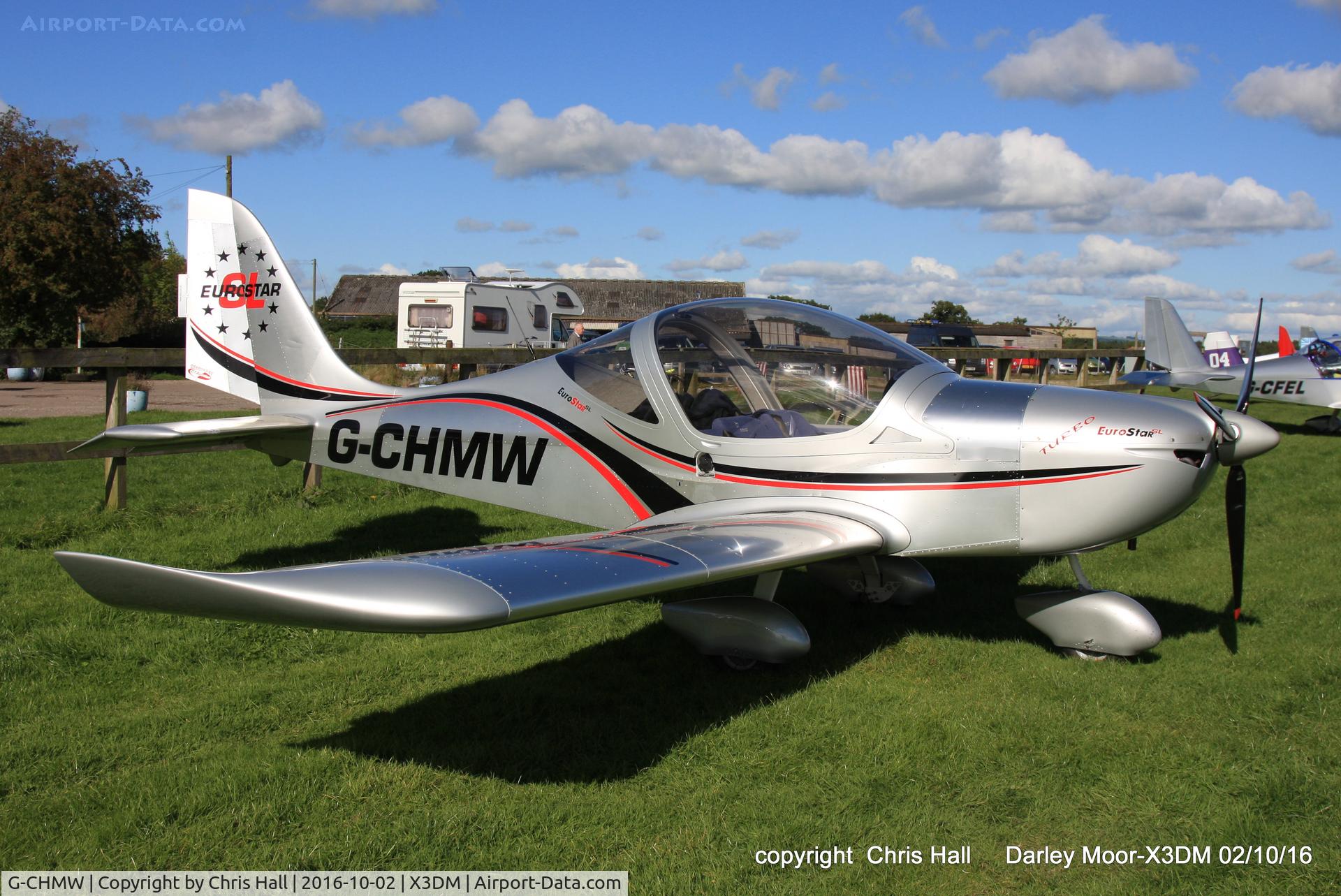 G-CHMW, 2013 Aerotechnik EV-97 Eurostar SL C/N LAA 315B-15158, at Darley Moor Airfield