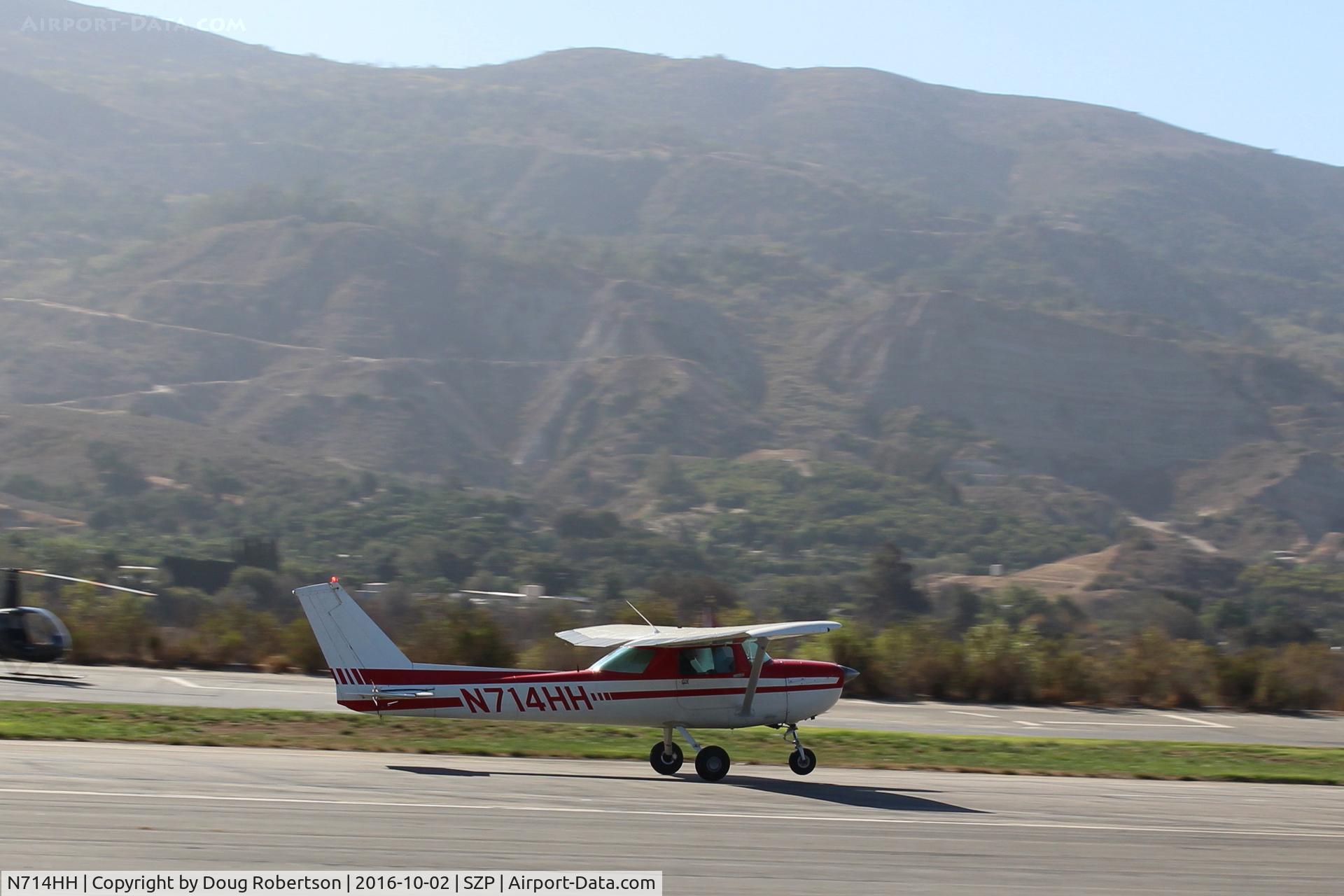 N714HH, 1977 Cessna 150M C/N 15079185, 1977 Cessna 150M, Continental O-200 100 Hp, takeoff roll Rwy 22