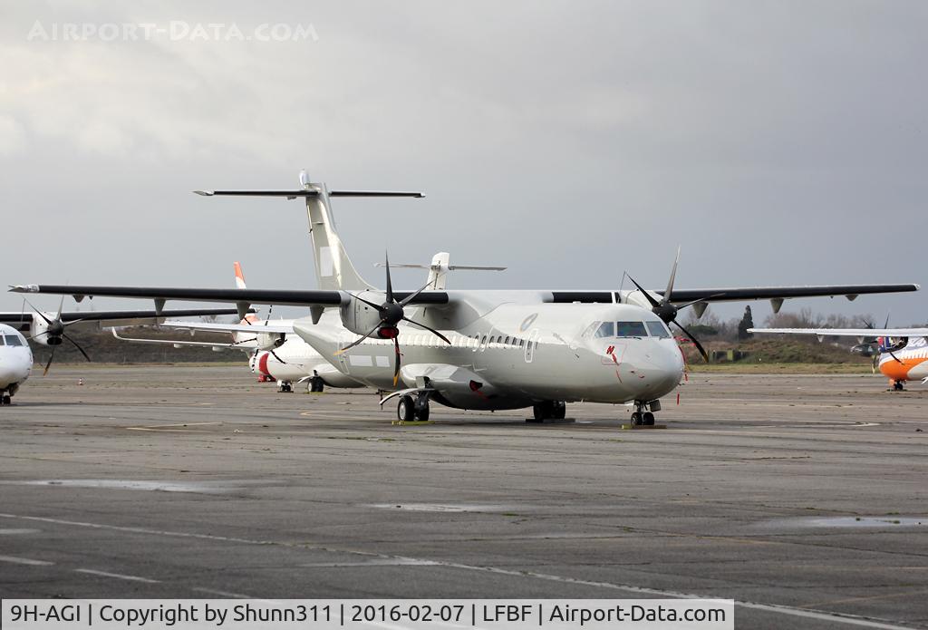 9H-AGI, 2008 ATR 72-500 C/N 808, Parked at LFBF in Pakistan Navy basic c/s... Titles and logo covered by stickers...