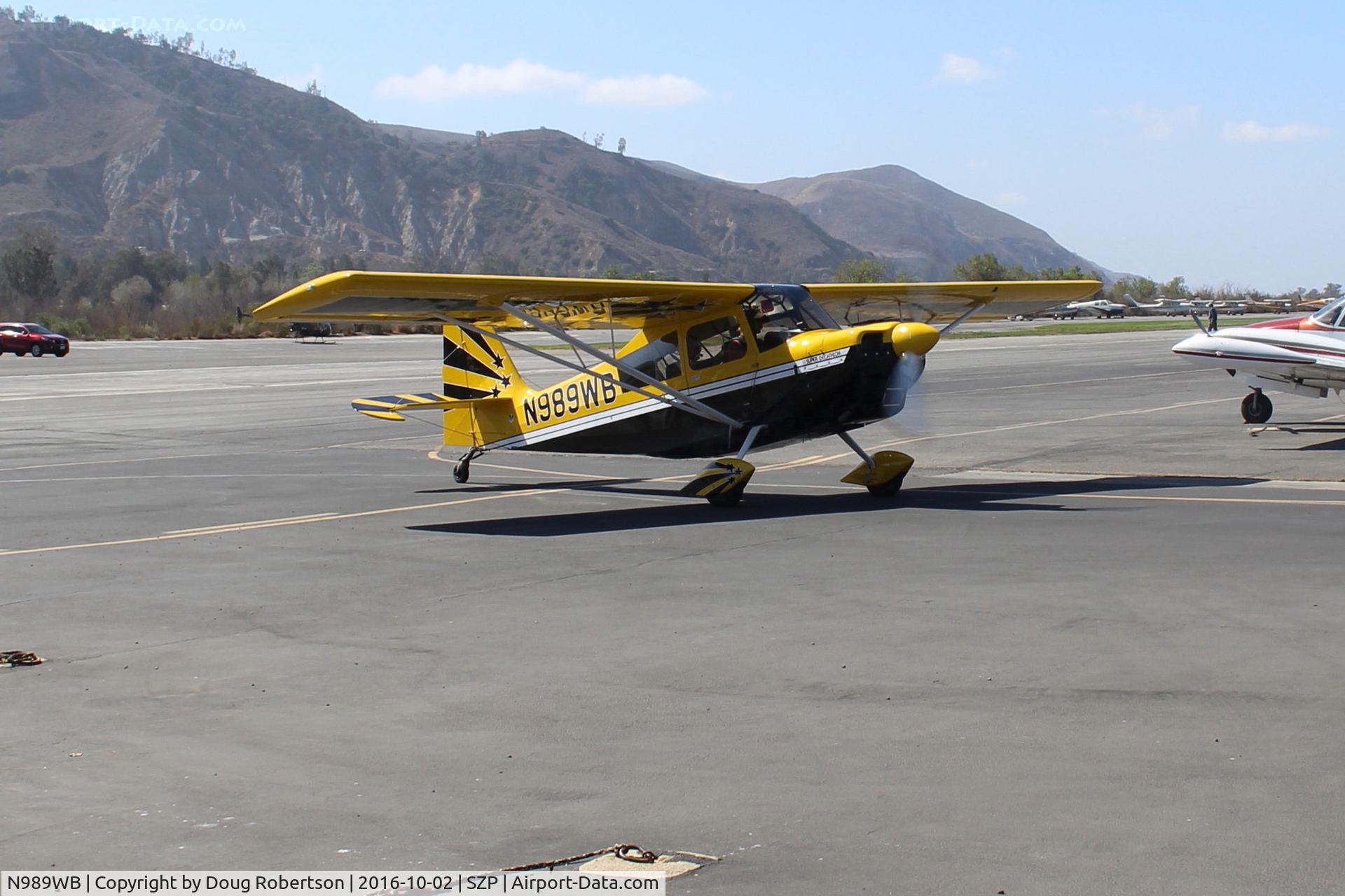 N989WB, 2012 American Champion 8KCAB Super Decathlon C/N 1120-2012, 2012 American Champion 8KCAB SUPER DECATHLON, Lycoming AEIO-360-H1B 180 Hp, taxi off the active