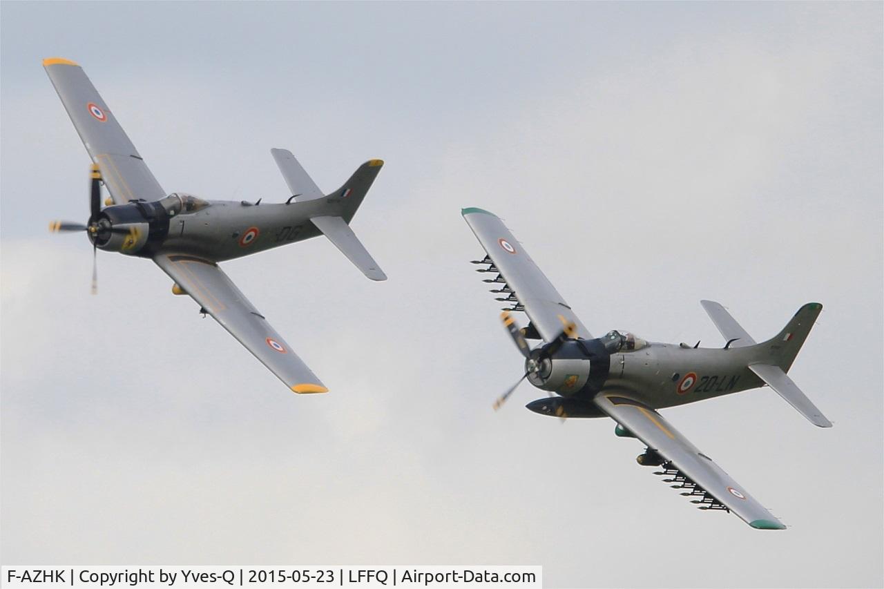 F-AZHK, Douglas AD-4N Skyraider C/N 7802, Douglas AD-4N Skyraider, On display, La Ferté-Alais airfield (LFFQ) Airshow 2015