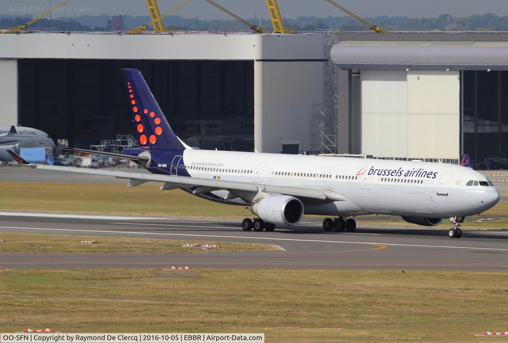 OO-SFN, 1993 Airbus A330-301 C/N 037, Take off rwy 07R.