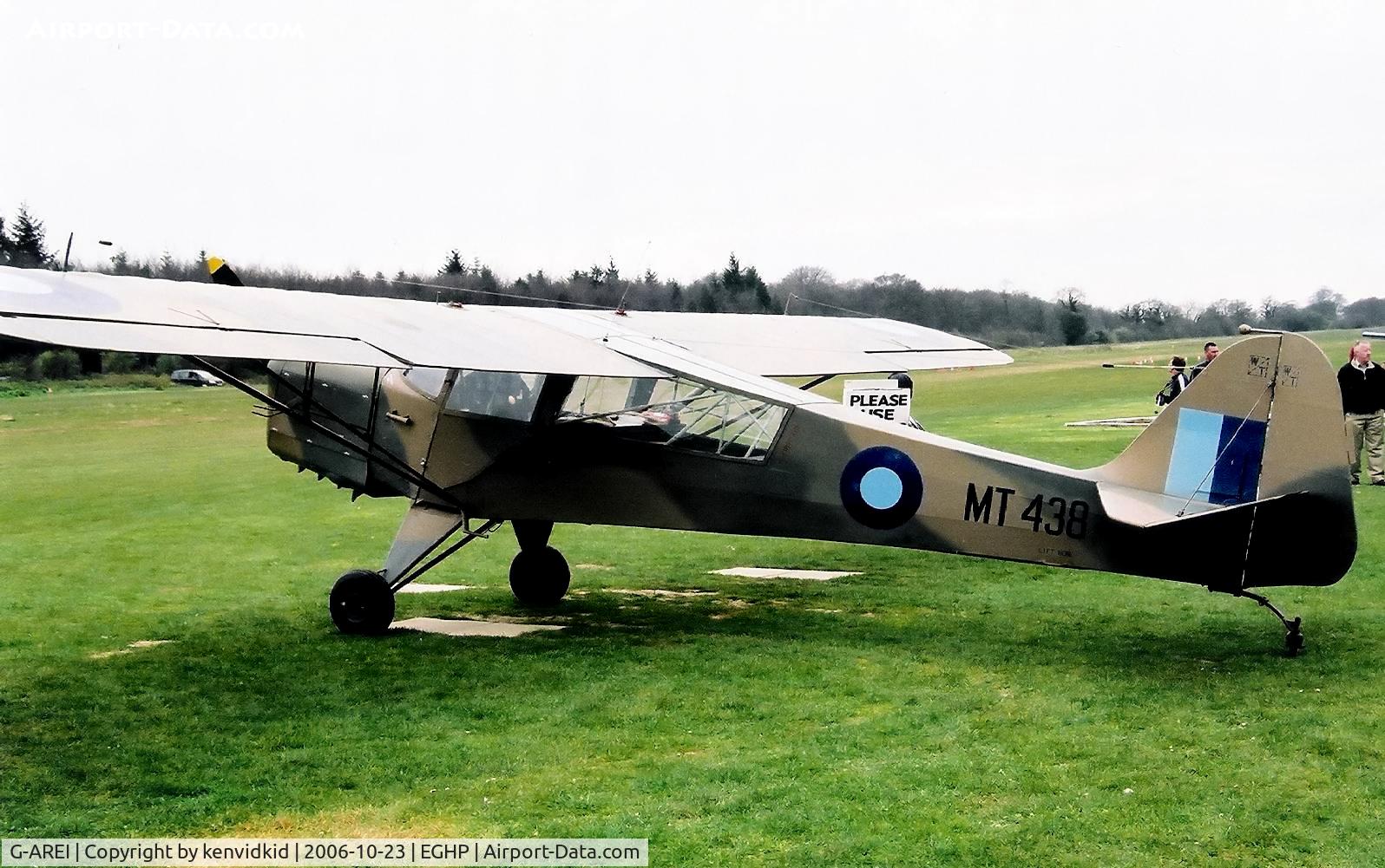 G-AREI, 1943 Taylorcraft E Auster 3 C/N 518, At a Popham fly-in circa 2006.