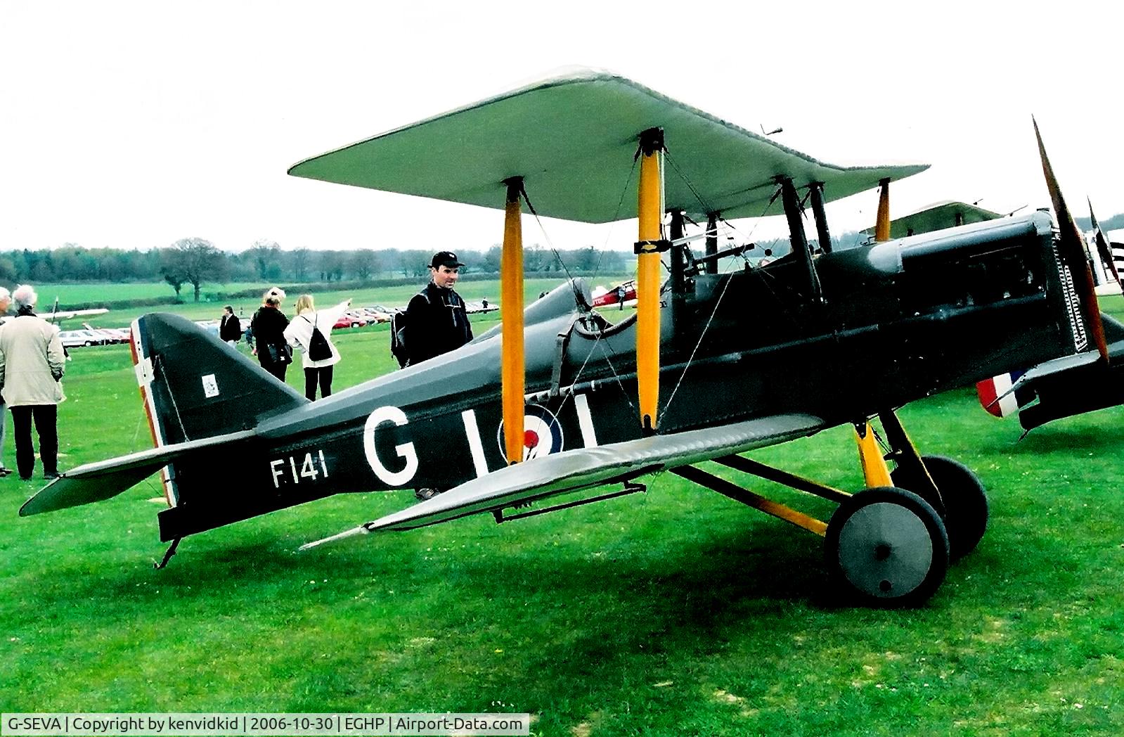 G-SEVA, 1987 Royal Aircraft Factory SE-5A Replica C/N PFA 020-10955, At a Popham fly-in circa 2006.