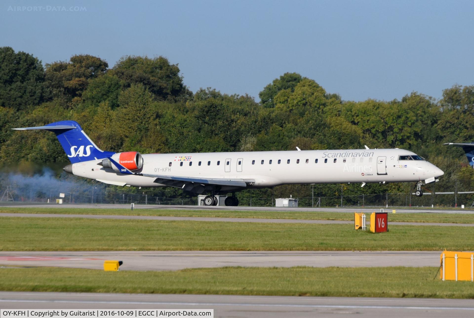 OY-KFH, 2009 Bombardier CRJ-900 (CL-600-2D24) C/N 15240, At Manchester