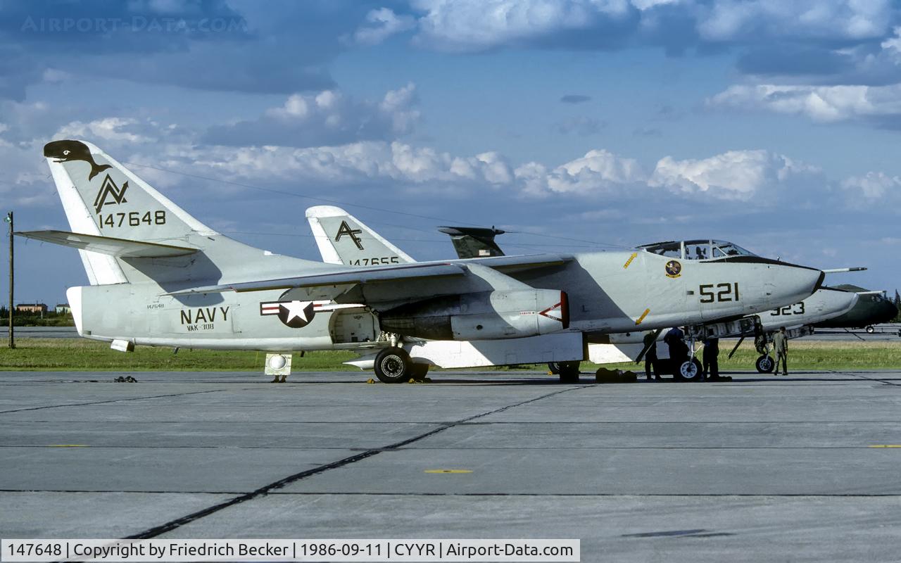 147648, 1960 Douglas KA-3B Skywarrior C/N 12412, transient at CFB Goose Bay
Aircaft is now on display at NAS Key West