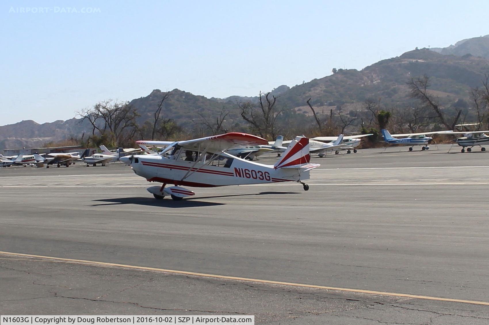 N1603G, 1968 Champion 7ECA Citabria C/N 609, 1968 Champion 7ECA CITABRIA, Lycoming O-235 115 Hp, taxi off the active