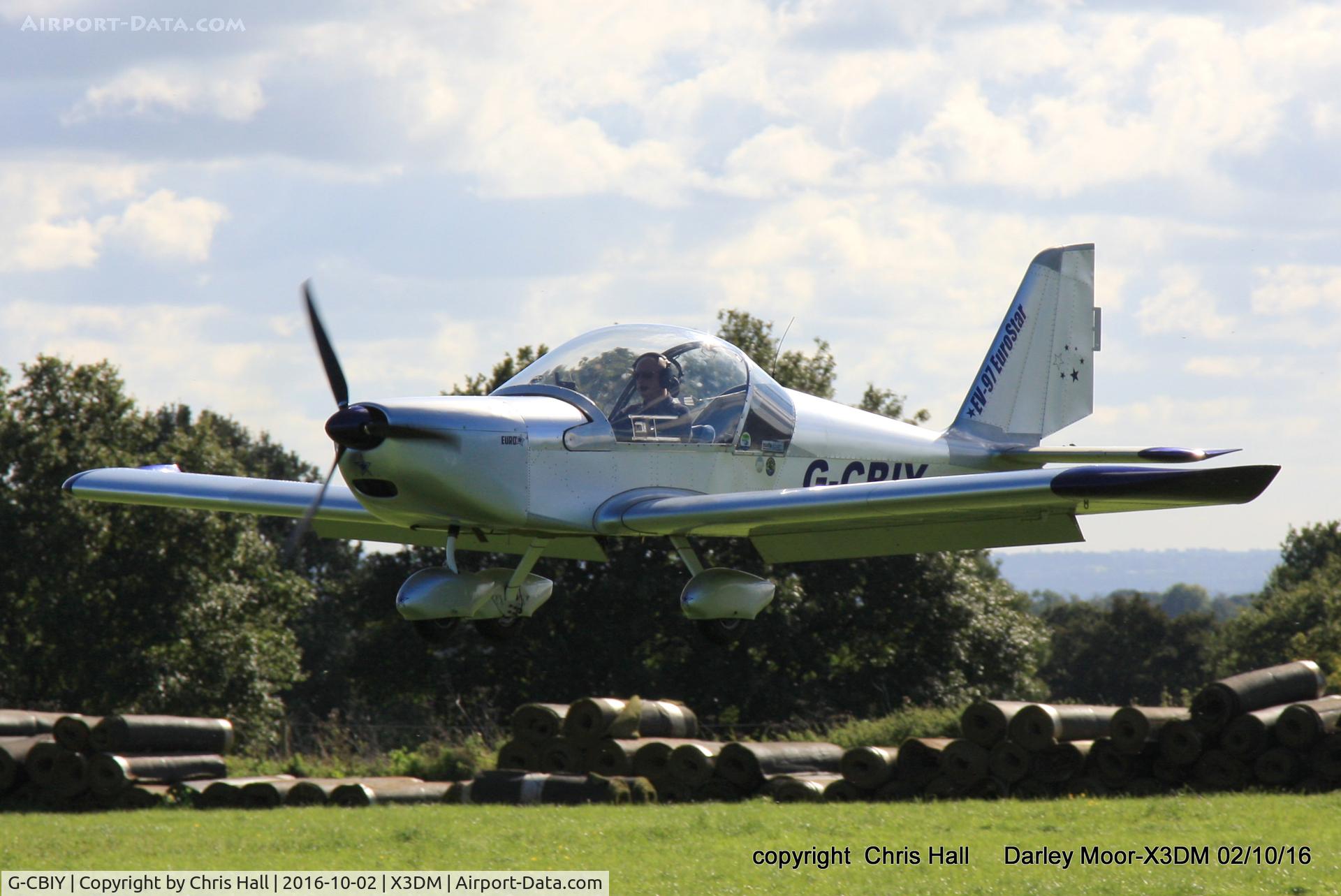 G-CBIY, 2002 Aerotechnik EV-97 Eurostar C/N PFA 315-13846, at Darley Moor Airfield