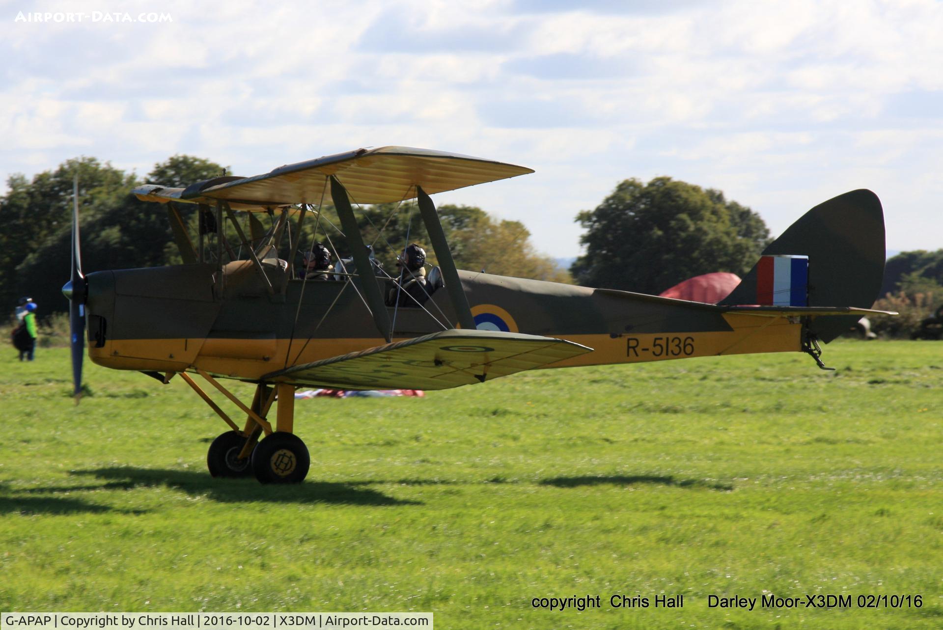 G-APAP, 1940 De Havilland DH-82A Tiger Moth II C/N 83018, at Darley Moor Airfield