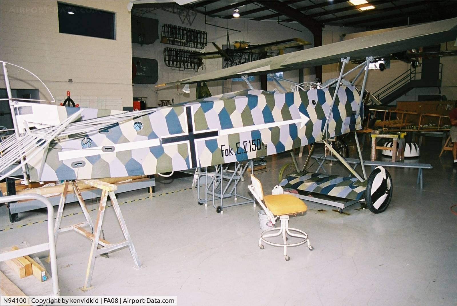 N94100, 1994 Fokker D-8 Replica C/N 941, At Fantasy of Flight, Polk City, circa 2003.