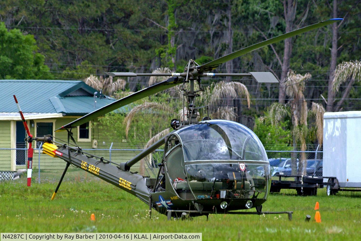 N4287C, 1951 Hiller UH-12A C/N 269, N4287C   Hiller H-23A Raven [269] Lakeland-Linder~N 16/04/2010. Wears former military marks and colour scheme.