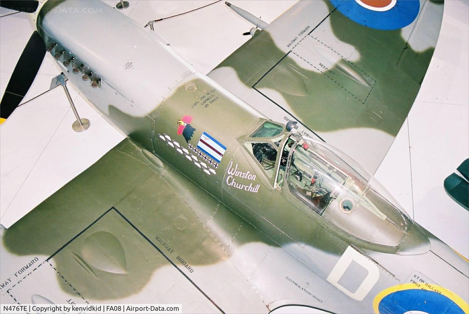 N476TE, 1945 Supermarine 361 Spitfire LF.XVIe C/N CBAF.IX.4610, At Fantasy of Flight, Polk City, circa 2003.