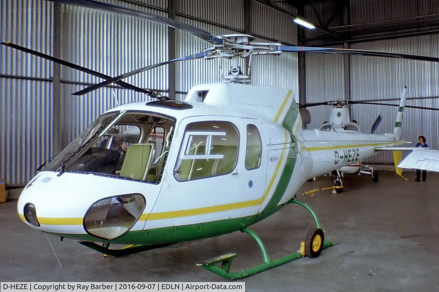 D-HEZE, Aerospatiale AS-350BA Ecureuil C/N 1560, Aerospatiale AS.350BA Ecureuil [1590] Monchengladbach~D 01/05/1983. From a slide.