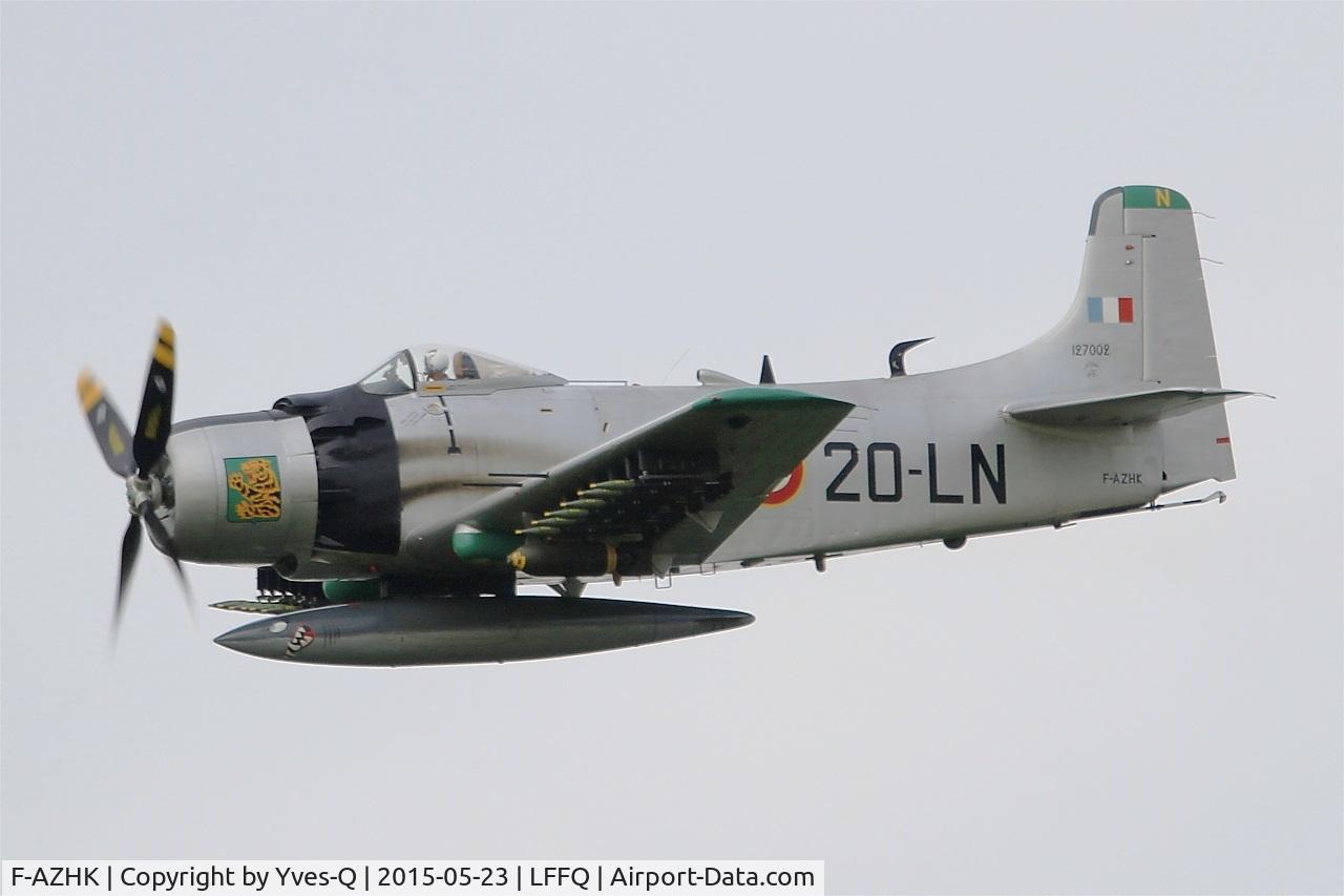 F-AZHK, Douglas AD-4N Skyraider C/N 7802, Douglas AD-4N Skyraider, On display, La Ferté-Alais airfield (LFFQ) Airshow 2015