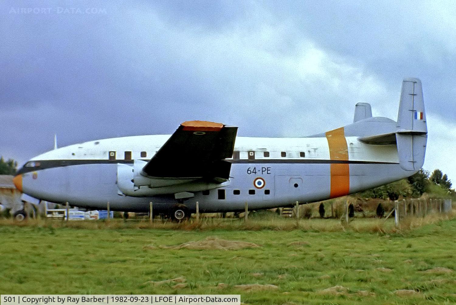 501, 1959 Breguet 765 Sahara C/N 501, Breguet Br.765 Sahara [765-501] (Ex French Air Force) Evreux-Fauville~F 23/09/1982. From a slide.