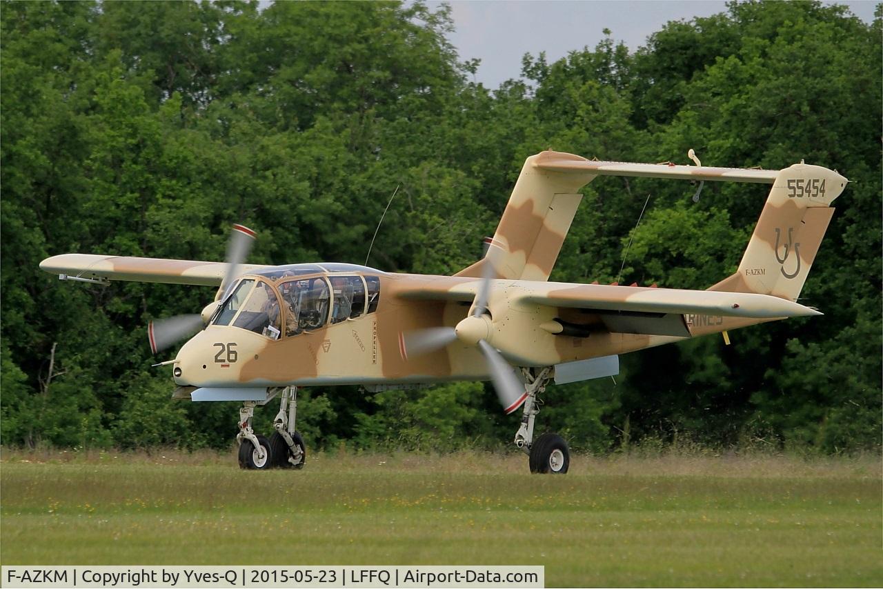 F-AZKM, 1971 North American OV-10B Bronco C/N 338-9 (305-65), North American OV-10B Bronco, Landing rwy 28, La Ferté-Alais airfield (LFFQ) Air show 2015