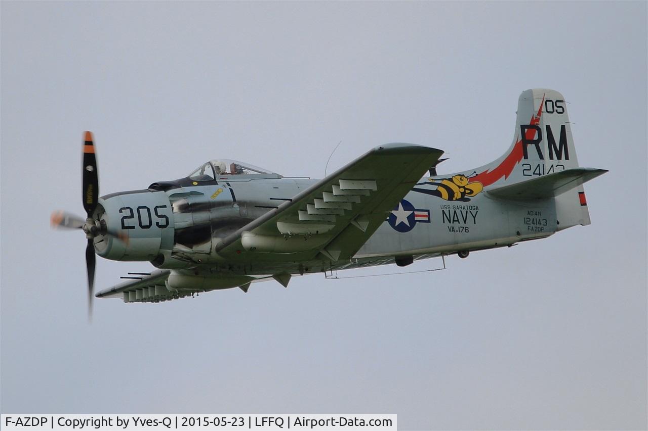 F-AZDP, Douglas AD-4N Skyraider C/N 7449, Douglas AD-4NA Skyraider, On display, La Ferté-Alais airfield (LFFQ) Air show 2015