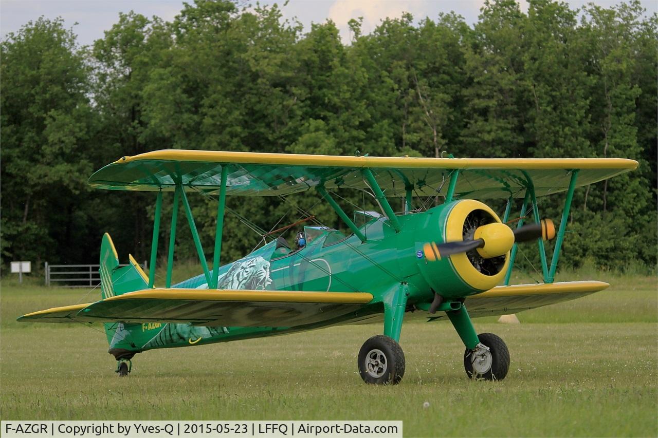F-AZGR, Boeing N2S-3 Kaydet (B75N1) C/N 75-2650, Boeing N2S-3 Kaydet (B75N1), Taxiing to parking area, La Ferté-Alais airfield (LFFQ) Air show 2015