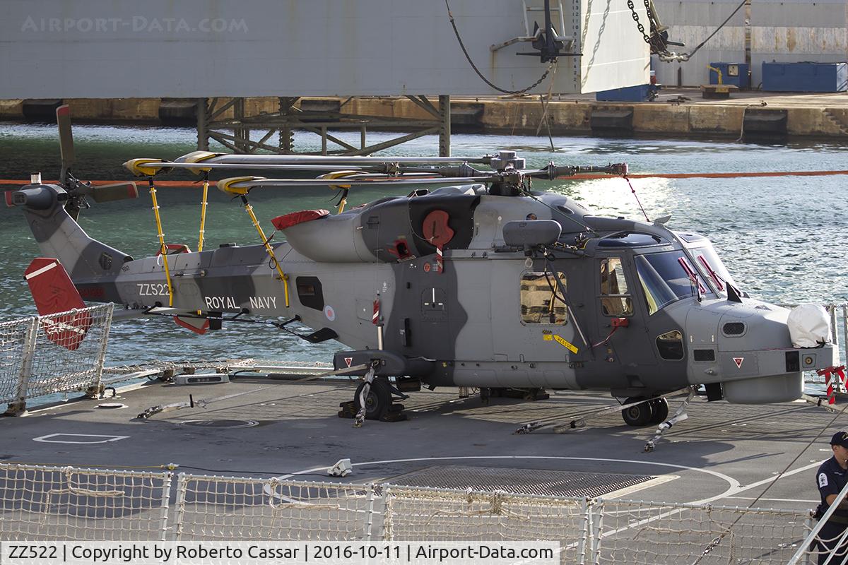 ZZ522, 2015 AgustaWestland AW-159 Wildcat HMA.2 C/N 529, Grand Harbour onboard HMS Diamond