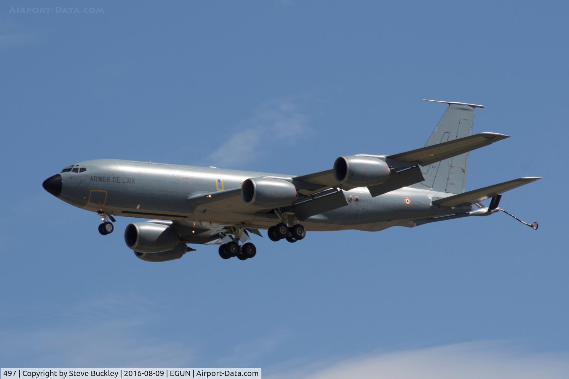 497, 1962 Boeing KC-135R Stratotanker C/N 18480, French Air Force (Armee De L'Air) Boeing KC-135R 497 (93-CM) arrives at Mildenhall for some Pattern Work