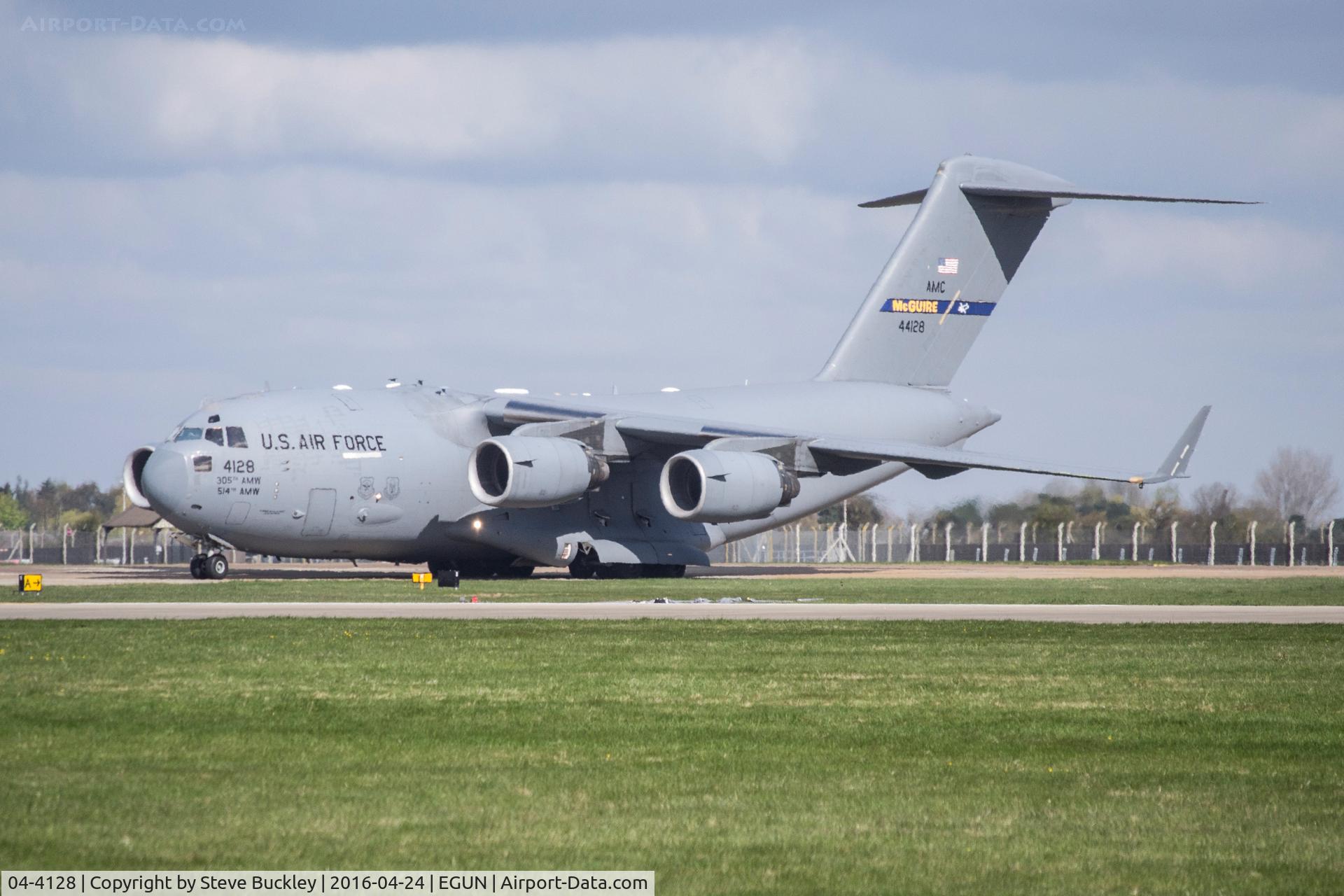 04-4128, 2004 Boeing C-17A Globemaster III C/N P-128, Assigned to the 305th/514th AMW, C-17A 04-4128 04-4128 holds at Alpha, before departing from Mildenhall with RCH291