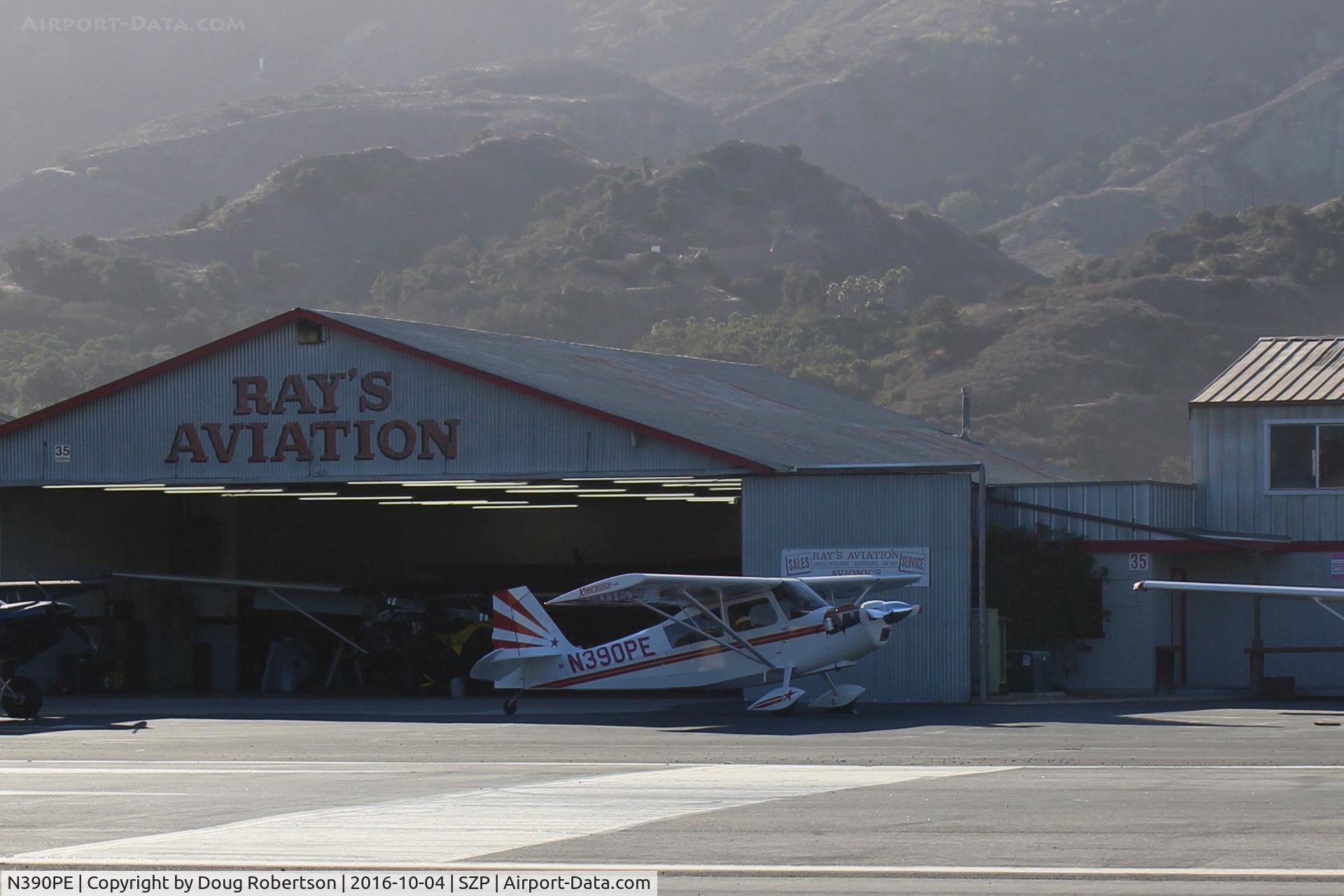 N390PE, 2015 American Champion 8KCAB Xtreme Decathlon C/N 1156-2015, 2015 American Champion 8KCAB XTREME, Lycoming AEIO-390-A1B6 210 Hp, MT prop, at Ray's Aviation ramp. First year of production-the XTREME is a new model with 210 Hp.
