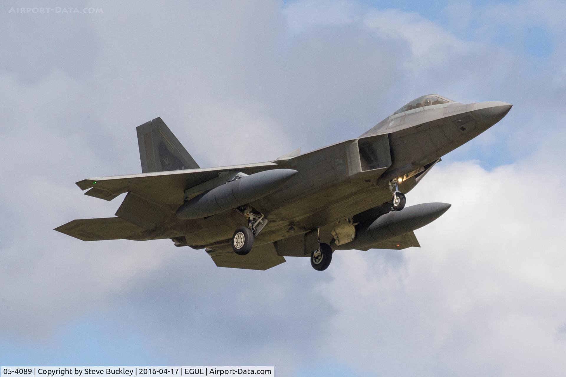 05-4089, Lockheed Martin F-22A Raptor C/N 4089, F-22A 05-4089 of the 95th FS/325th TFW based at Tyndall AFB, Florida arrives at Lakenheath as 